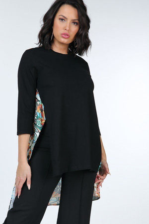 Asymmetrical Print High Low Top - Top - SmartBuyApparel