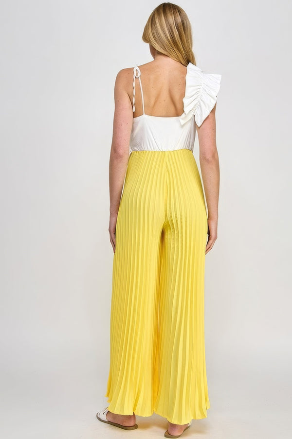 Cami Asymmetrical Ruffle Detail Pleated Bottom Jumpsuit - Jumpsuit - SmartBuyApparel