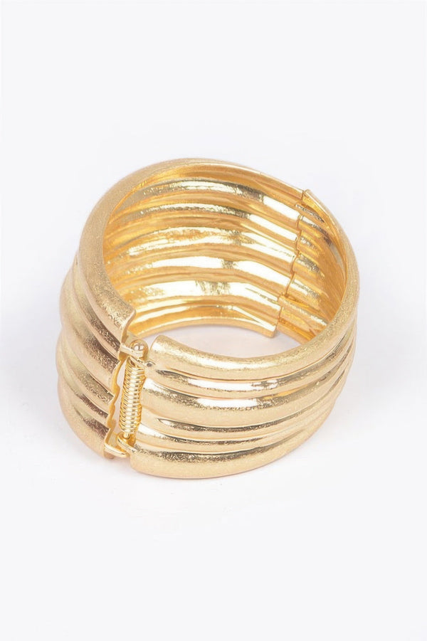 Cast Metal Spring Hinge Cuff - | SmartBuyApparel