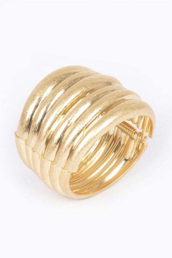 Cast Metal Spring Hinge Cuff - | SmartBuyApparel