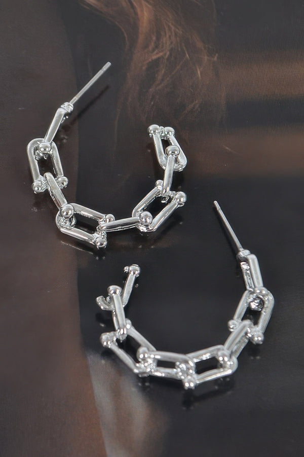 Chain Hoop Earrings - | SmartBuyApparel