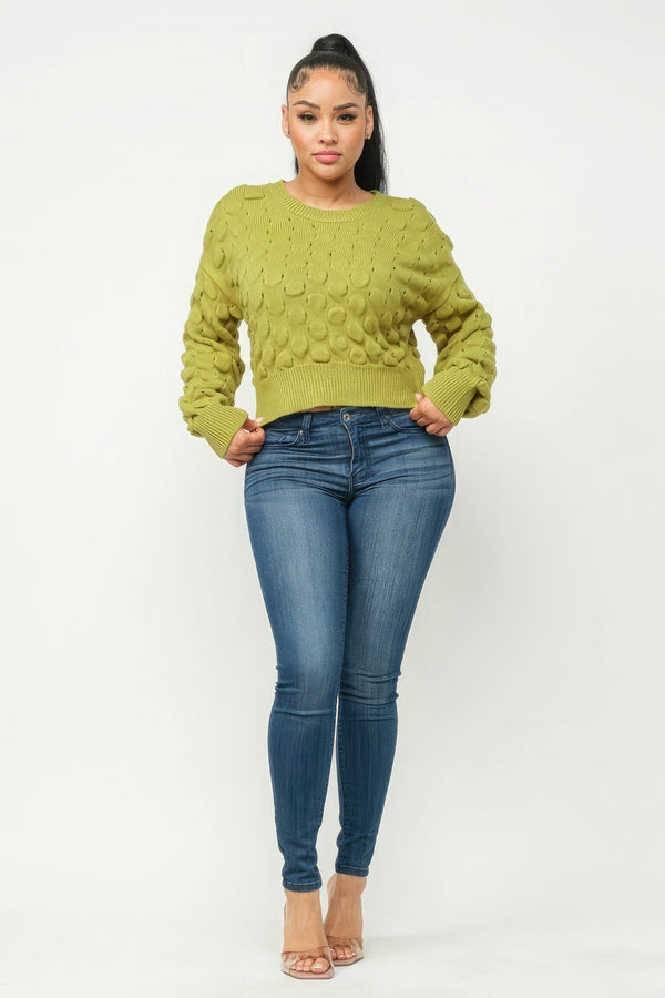 Checker Sweater Top - Women's sweater - SmartBuyApparel