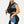 Color Block Denim Sleeve Top And Biker Shorts Set - Women's set - SmartBuyApparel