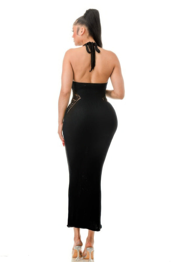 Crochet Knit Maxi Dress - Dress - SmartBuyApparel
