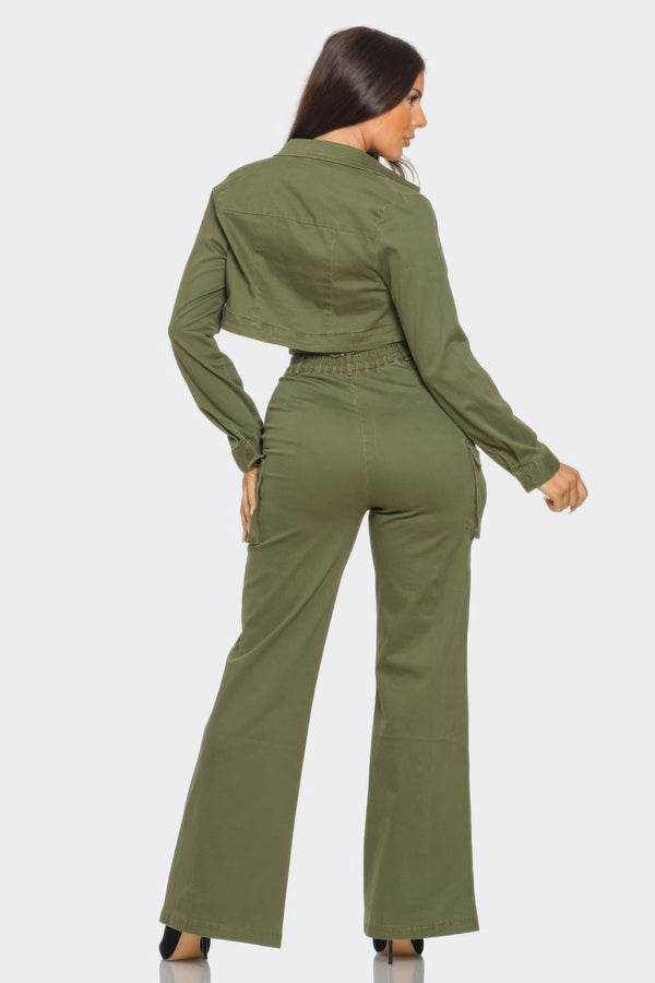 Crop Jacket 3PCS Set - Women's set - SmartBuyApparel