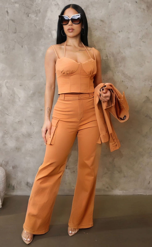 Crop Jacket 3PCS Set - Women's set - SmartBuyApparel