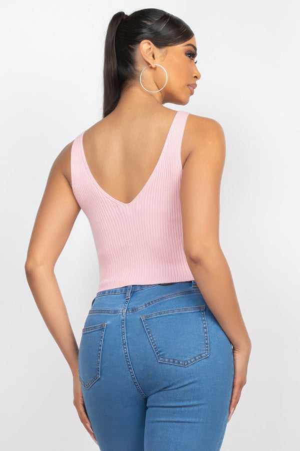 Crop Tank Top & Cardigan Sweater Set - Women's sweater - SmartBuyApparel