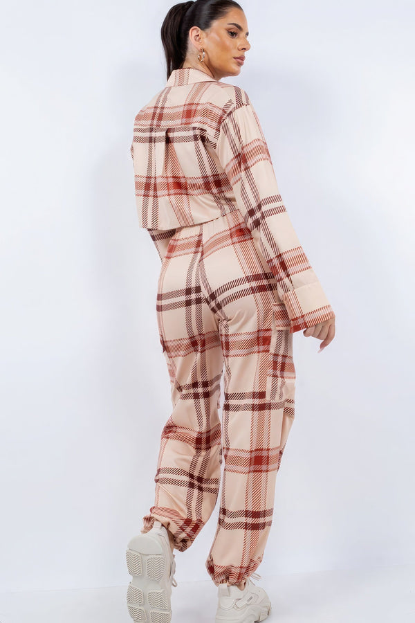 Cropped Shirt & Cargo Pants Set - Women's set - SmartBuyApparel