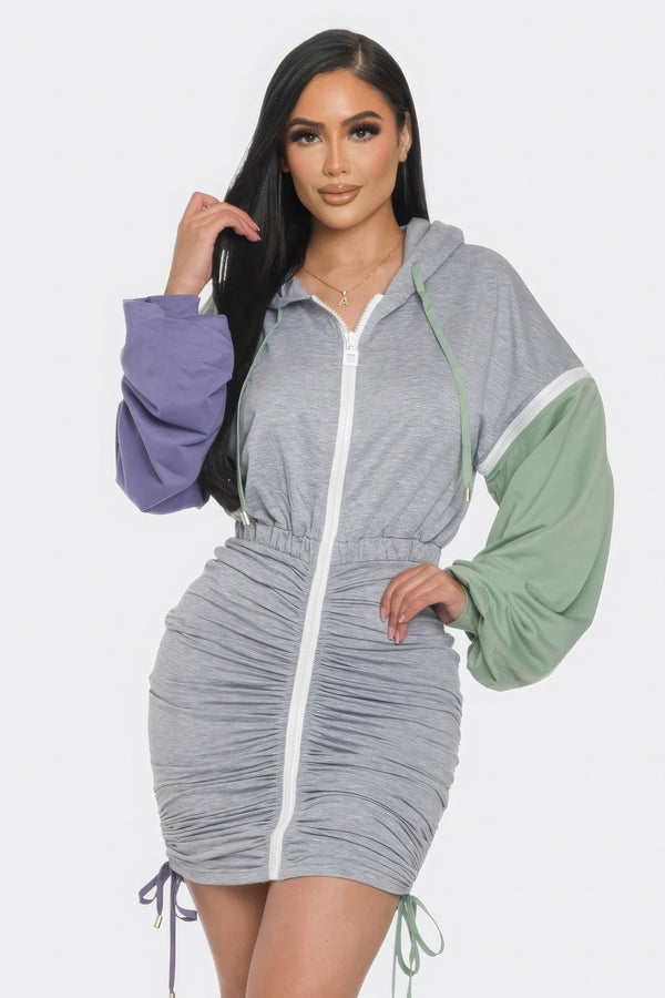 Detachable Zipper Mini Dress - Dress - SmartBuyApparel
