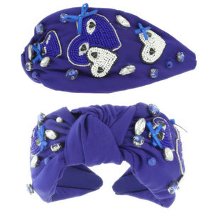 Game Day Heart Top Knotted Headband - | SmartBuyApparel