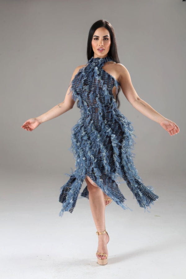 Halter Ruffled Dress - Dress - SmartBuyApparel