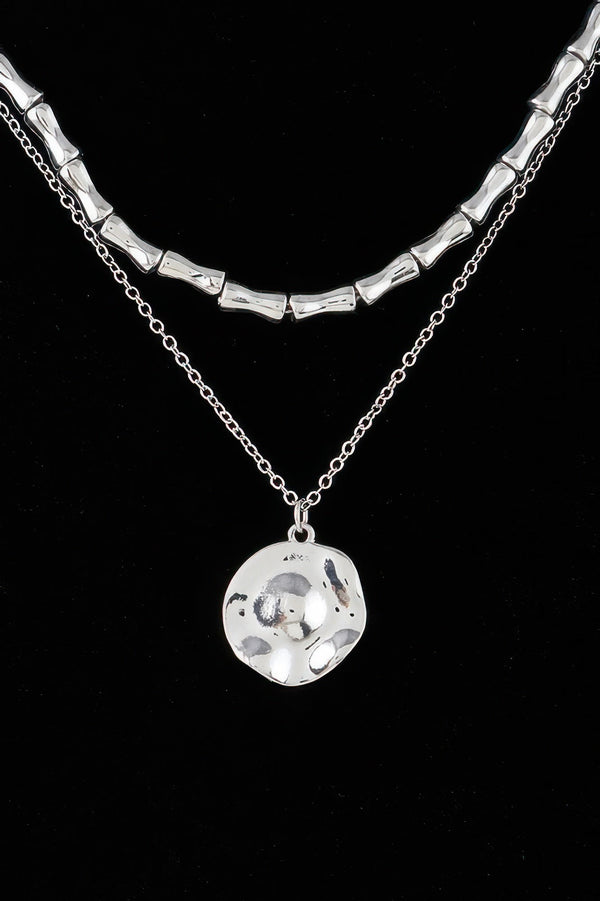 Hammered Plate Chain Necklace - | SmartBuyApparel