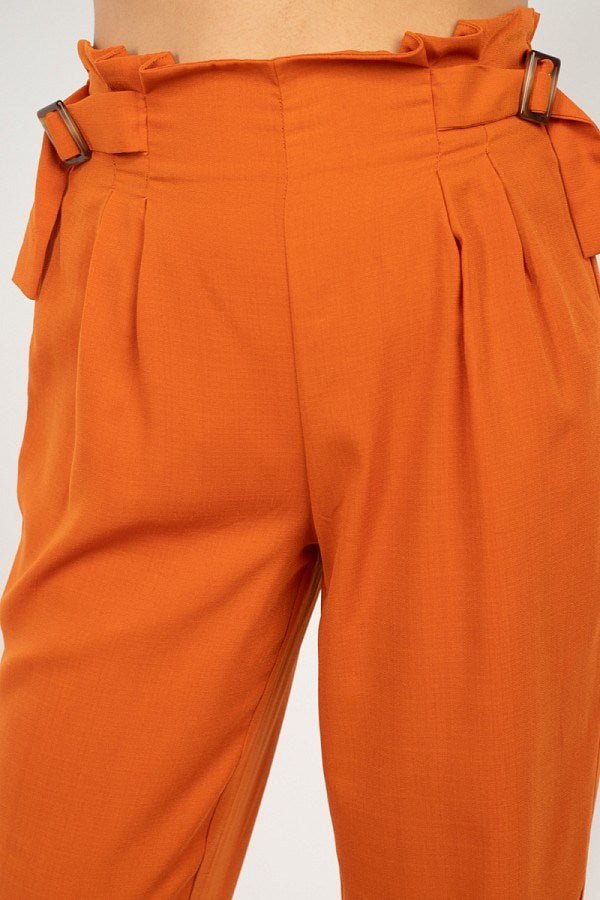 High Waist Paperbag Wide Pants - Women's Pants - SmartBuyApparel