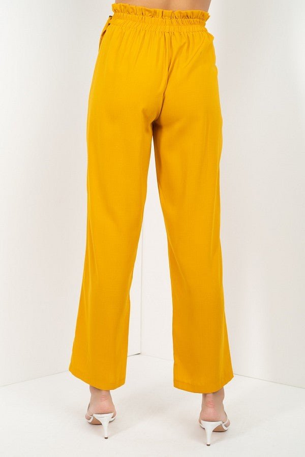High Waist Paperbag Wide Pants - Women's Pants - SmartBuyApparel