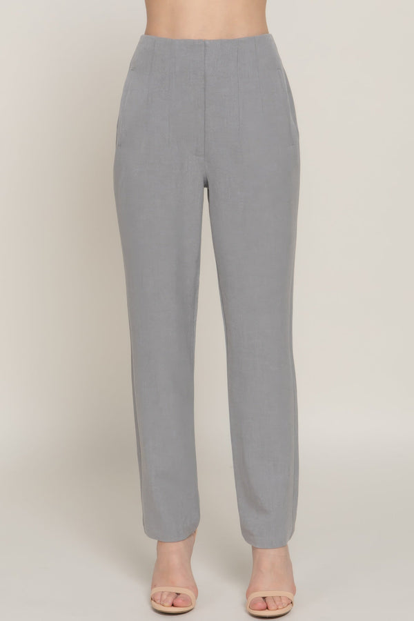 High Waist Pintuck Detail Long Pants - Women's Pants - SmartBuyApparel