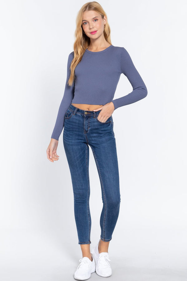 Long Sleeve Open Back Sweater Top - Women's sweater - SmartBuyApparel