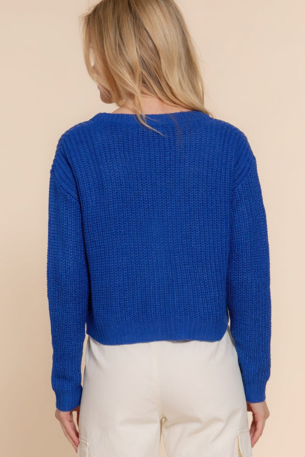 Long Sleeve V - Neck Sweater Cardigan - Women's sweater - SmartBuyApparel