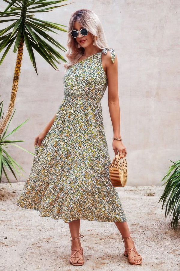 One Shoulder Sleeveless Maxi Dress - | SmartBuyApparel