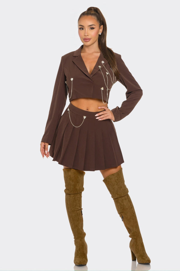 Pleated Skirt Set - Set - SmartBuyApparel