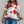 Plus Size Heart Print Ruffle Hem Sleeve Shirt - | SmartBuyApparel