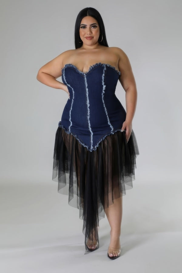 Plus Size Non - Stretch Dress - Dress - SmartBuyApparel