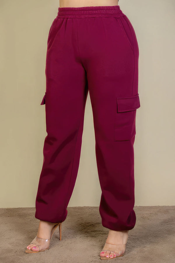 Plus Size Side Pocket Drawstring Waist Sweatpants - Pants - SmartBuyApparel