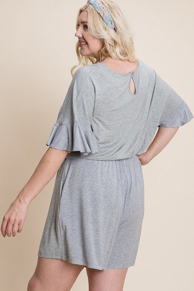 Plus Size Solid Rayon Modal Mini Romper - Romper - SmartBuyApparel