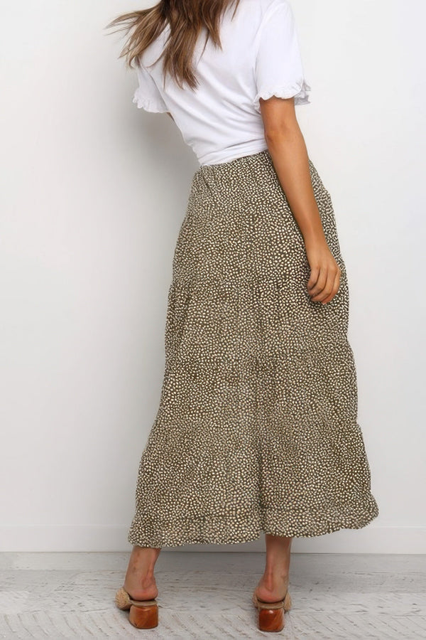Polka Dot Ruffled Maxi Skirts - | SmartBuyApparel
