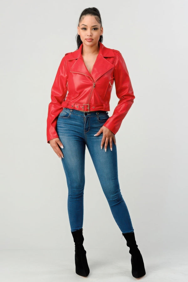 PU Leather Jacket - Women's jacket - SmartBuyApparel