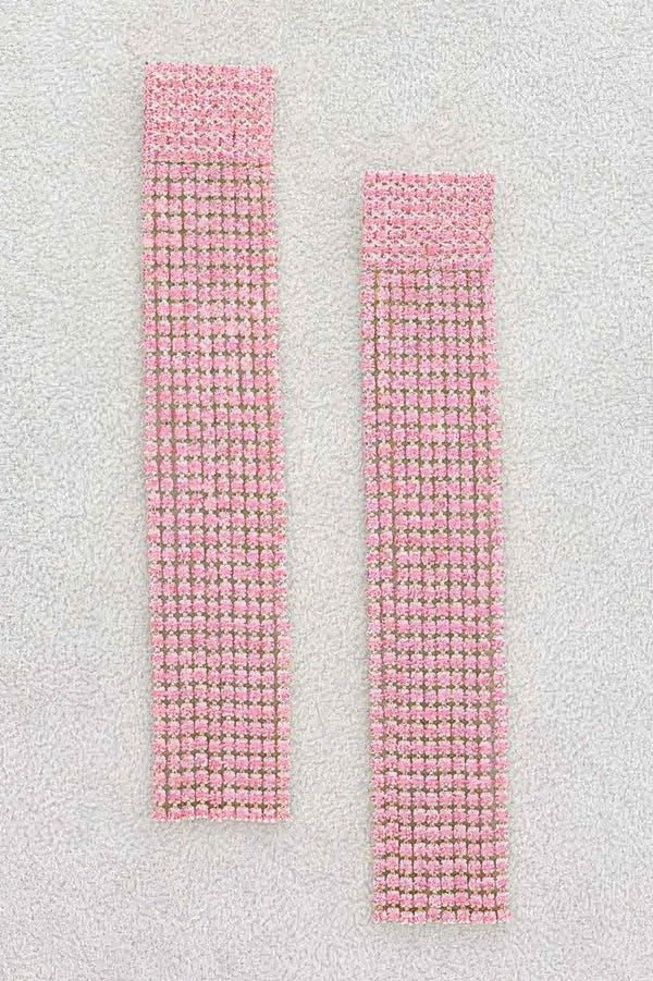 Rhinestone Curtain Drop Earrings - | SmartBuyApparel