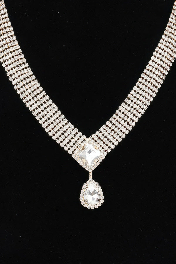 Rhinestone Necklace Set - Jewelry - SmartBuyApparel