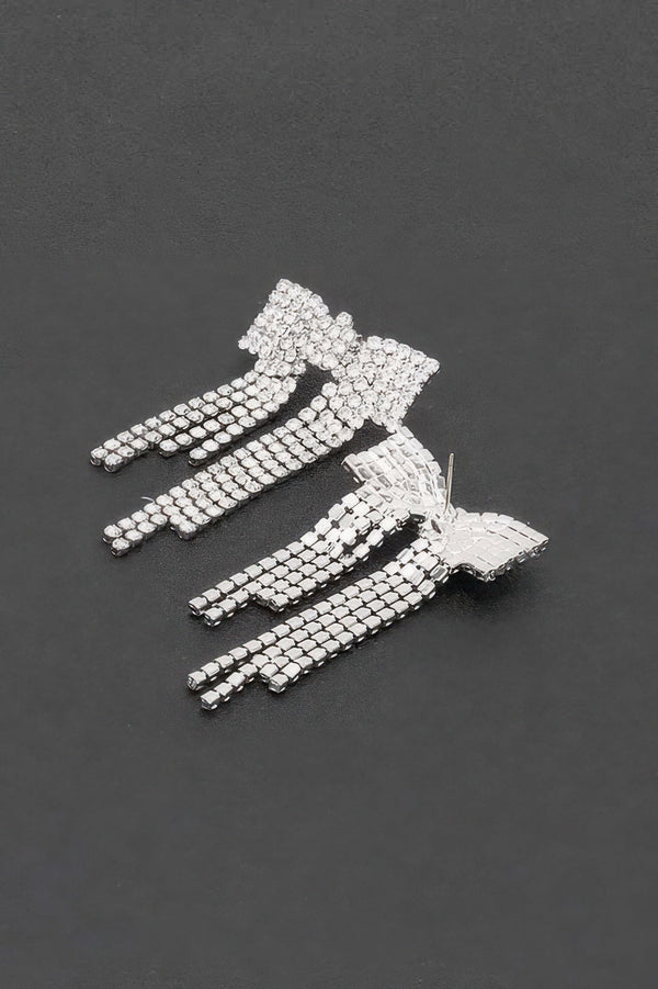 Rhinestone Ribbon Earrings - | SmartBuyApparel