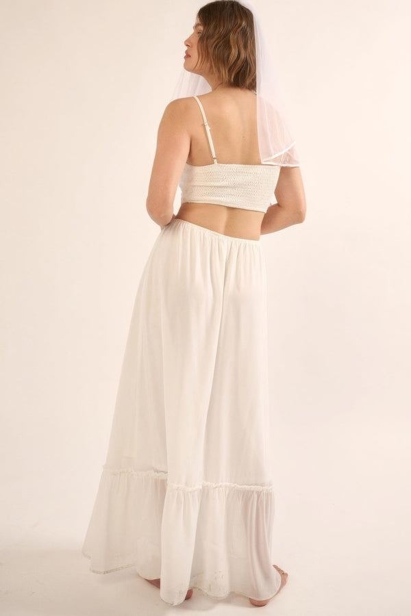Sheer Chiffon Floral Lace Maxi Dress - Type: Dress - SmartBuyApparel