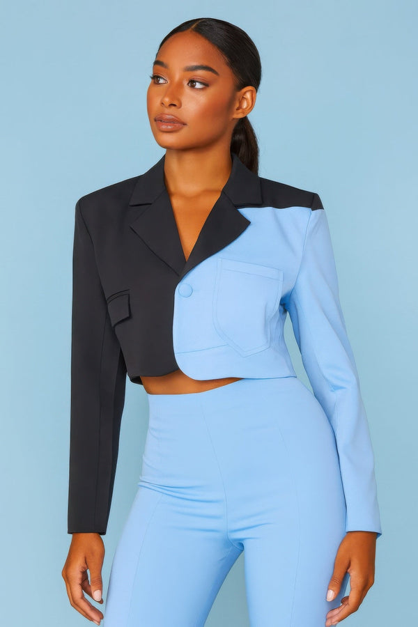 Short Color Block Blazer - Blazer - SmartBuyApparel