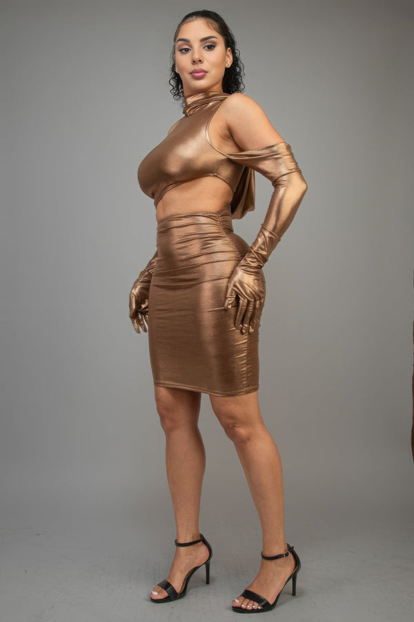 Short Dress With Gloves & Hoodie - Dress - SmartBuyApparel