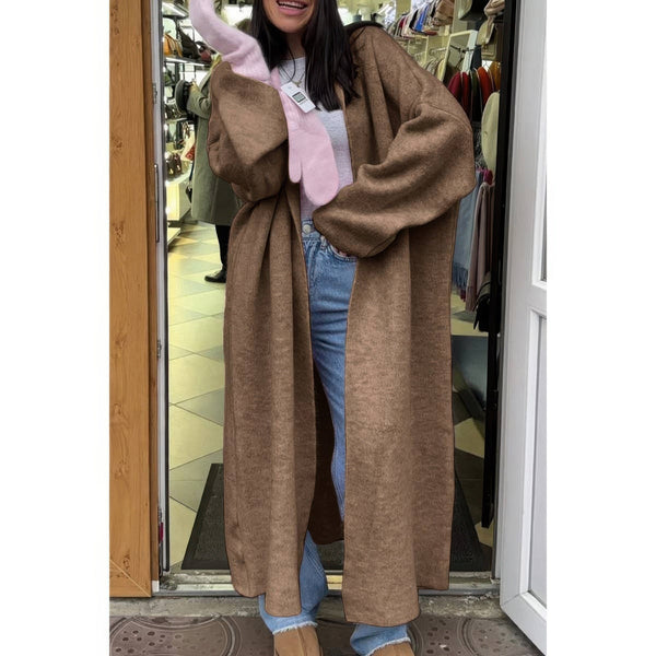 Solid Open Front Knit Long Body Cardigan - Cardigan - SmartBuyApparel