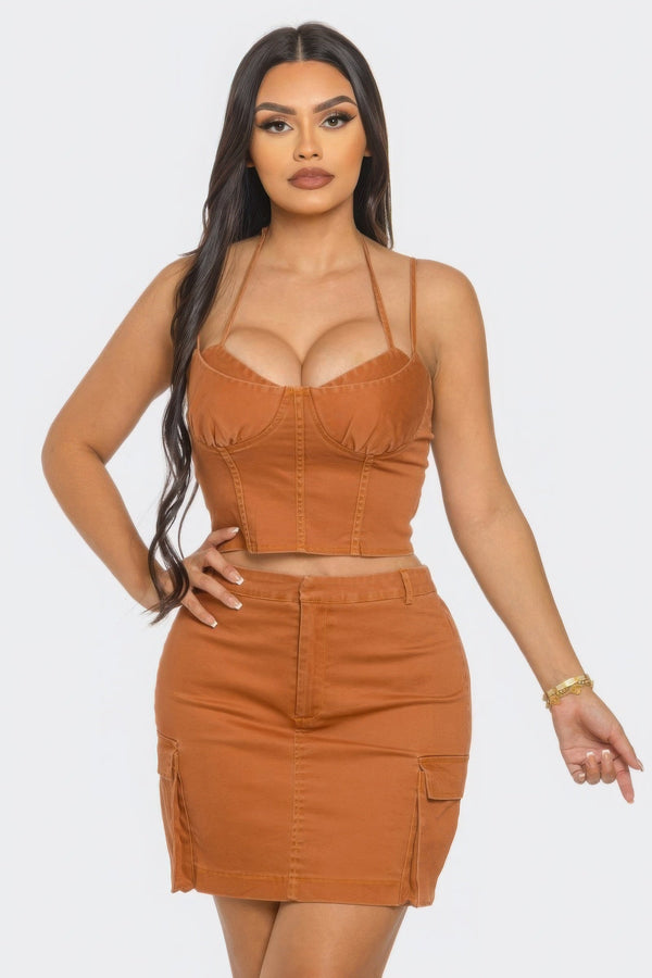 Three - Piece Skirt Set - Women's set - SmartBuyApparel