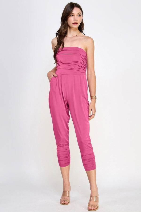 Tube Top shirring Jumpsuit - Jumpsuit - SmartBuyApparel