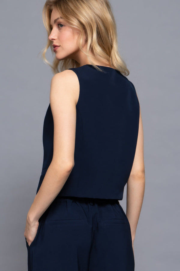 V - neckline W/front Button Closure Vest - Vest - SmartBuyApparel