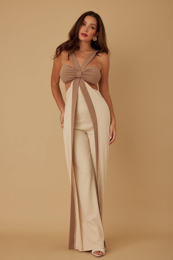X Ribbon Open Jumpsuit - Jumpsuit - SmartBuyApparel