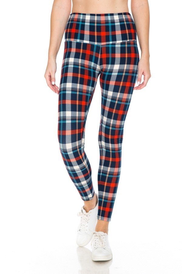 Yoga Style Banded Lined Tie Dye Printed Knit Legging With High Waist - Leggings - SmartBuyApparel