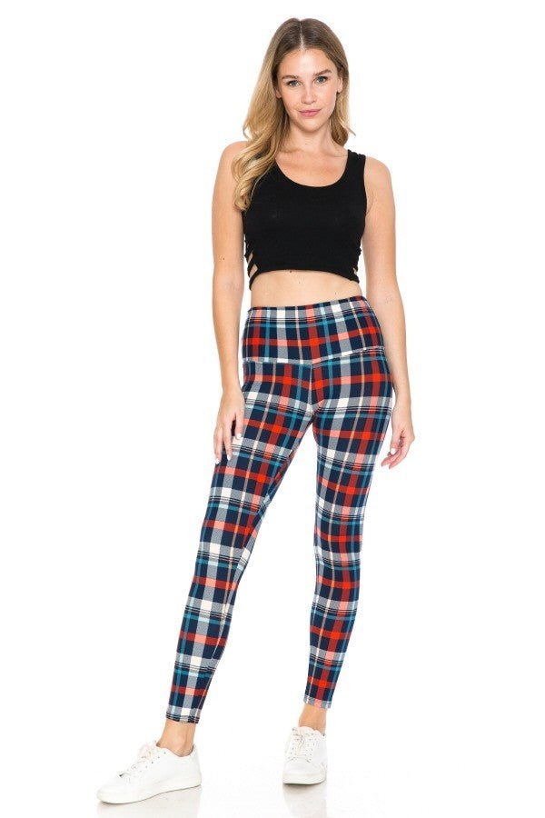 Yoga Style Banded Lined Tie Dye Printed Knit Legging With High Waist - Leggings - SmartBuyApparel