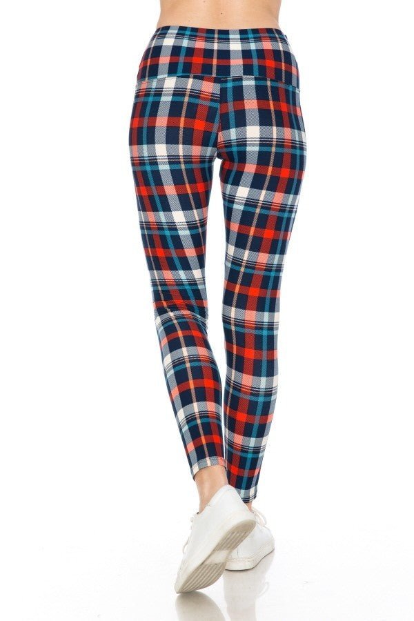 Yoga Style Banded Lined Tie Dye Printed Knit Legging With High Waist - Leggings - SmartBuyApparel
